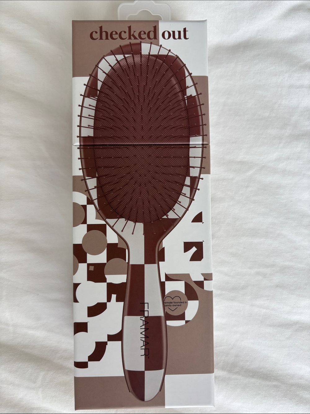 Checked Out Women's Paddle Brush in Deep Brown by